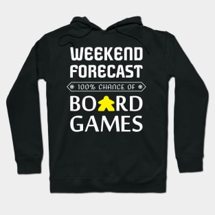 Yellow Meeple Weekend Forecast 100% Chance Of Board Games Hoodie